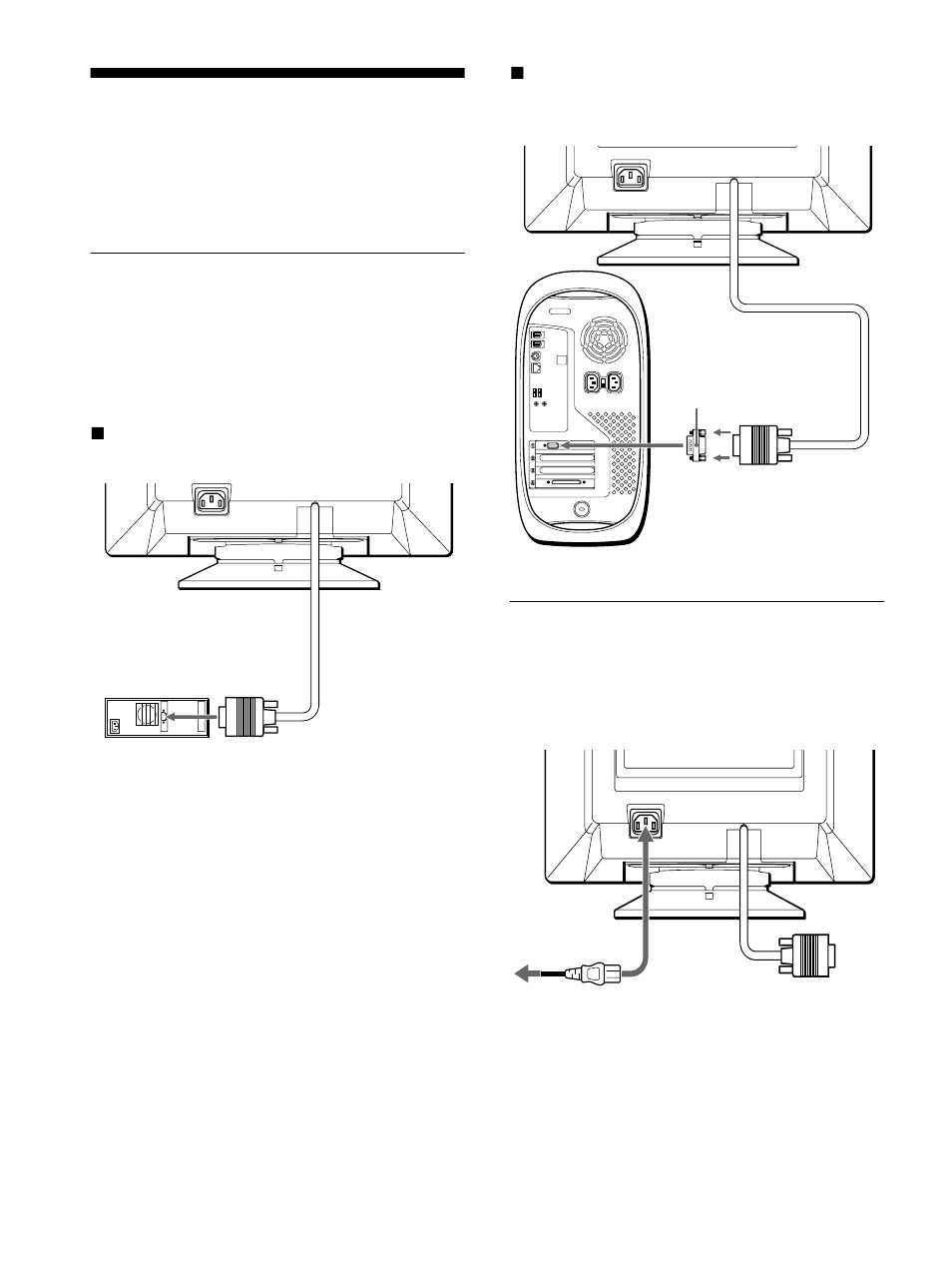 Instalación, Paso 1: conexión del monitor al ordenador, Paso 2: conexión del cable de alimentación | Sony CPD-E215E User Manual | Page 48 / 116