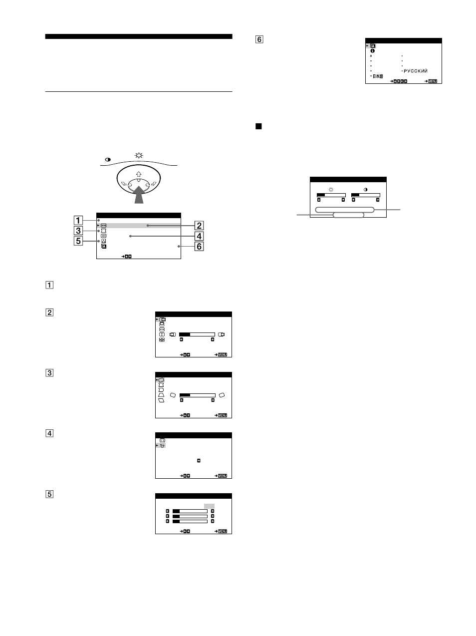 Customizing your monitor, Navigating the menu, Xdisplaying the current input signal | Sony CPD-E215E User Manual | Page 8 / 116
