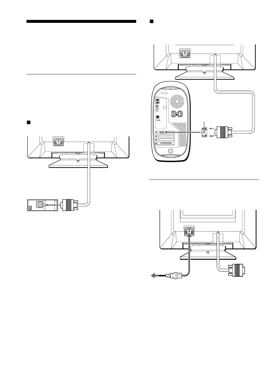 Installera bildskärmen, Steg 1: anslut bildskärmen till datorn, Steg 2: ansluta nätkabeln | Sony CPD-E215E User Manual | Page 90 / 116
