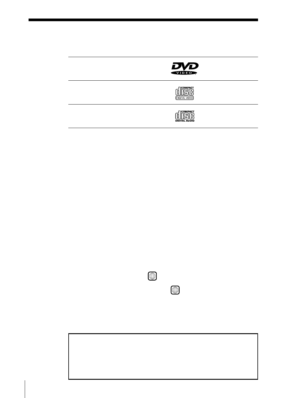 Compatible disc types | Sony PBD-V30 User Manual | Page 4 / 84