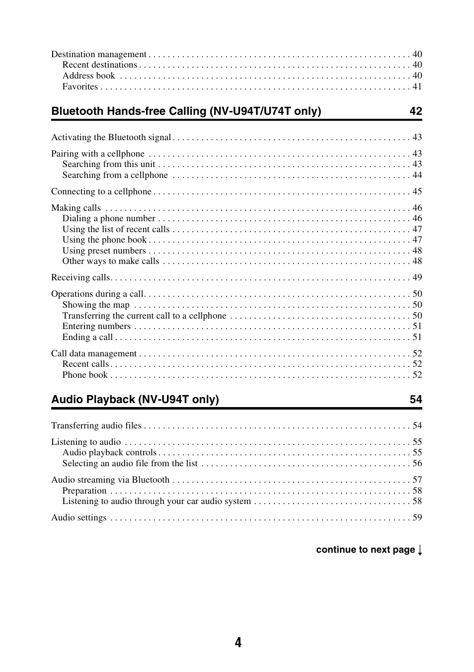 Sony NAV-U NV-U84 User Manual | Page 4 / 85