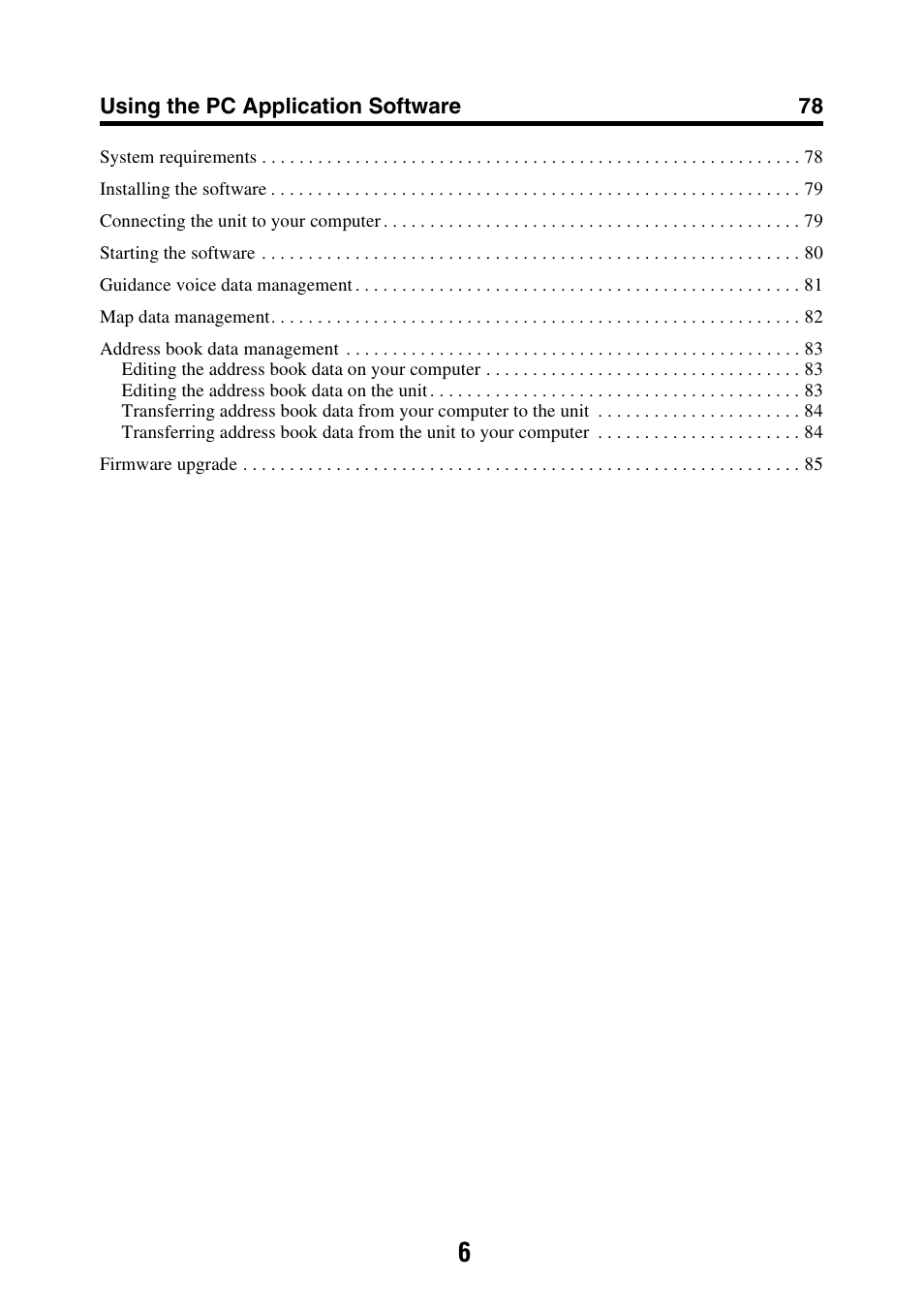 Sony NAV-U NV-U84 User Manual | Page 6 / 85