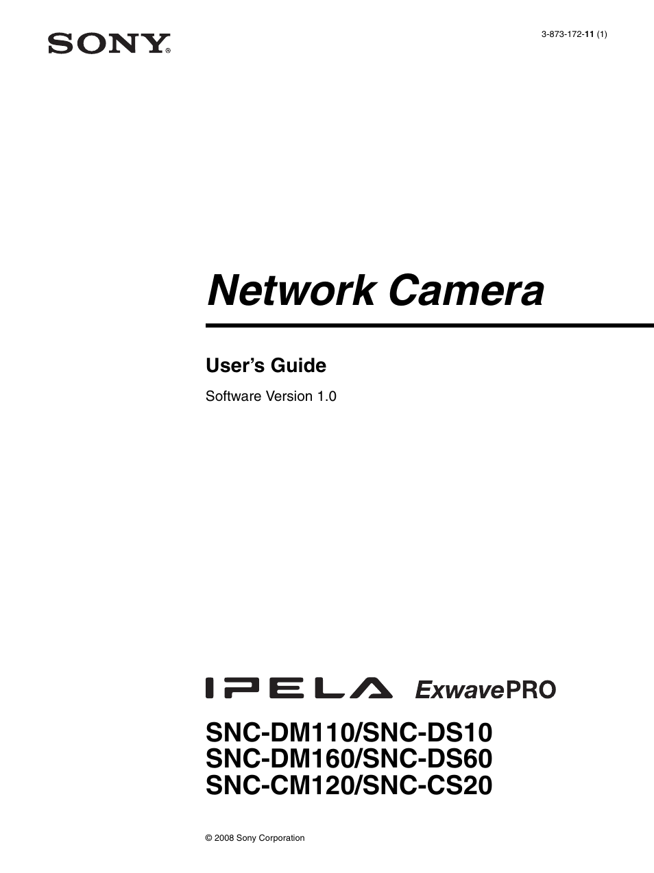 Sony SNC-CS20 User Manual | 100 pages