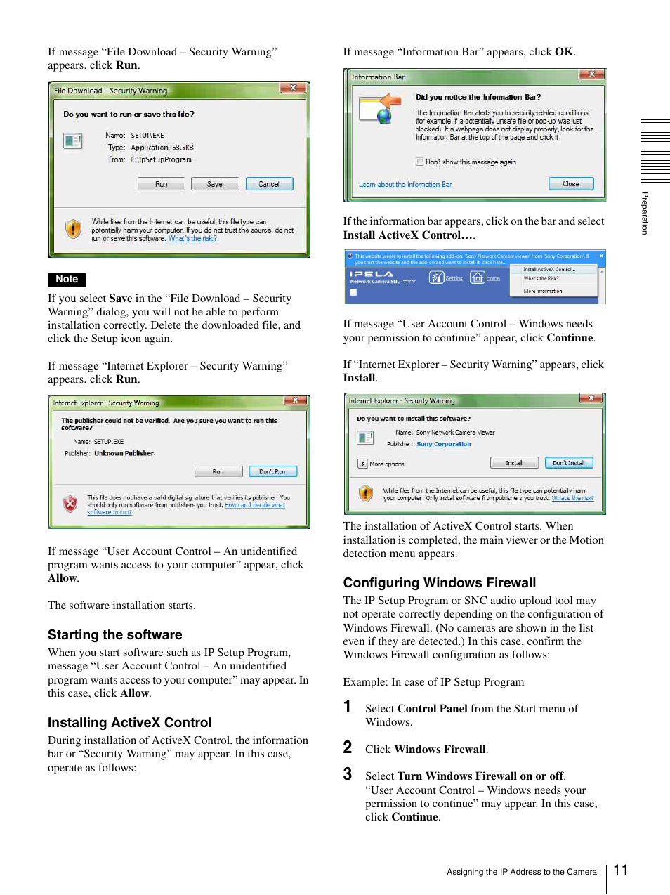 Sony SNC-CS20 User Manual | Page 11 / 100