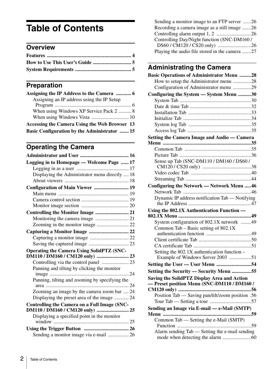 Sony SNC-CS20 User Manual | Page 2 / 100