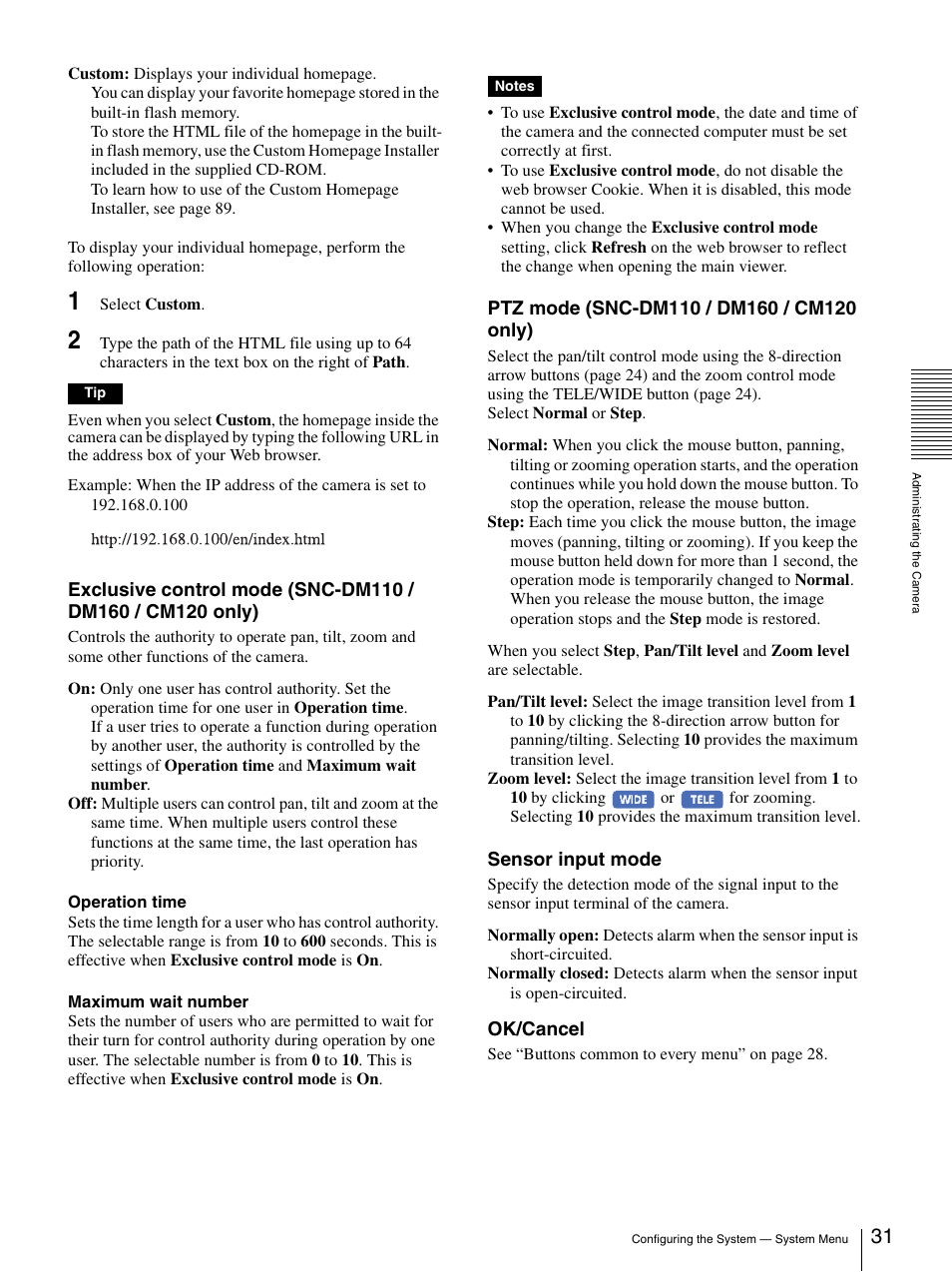 Sony SNC-CS20 User Manual | Page 31 / 100