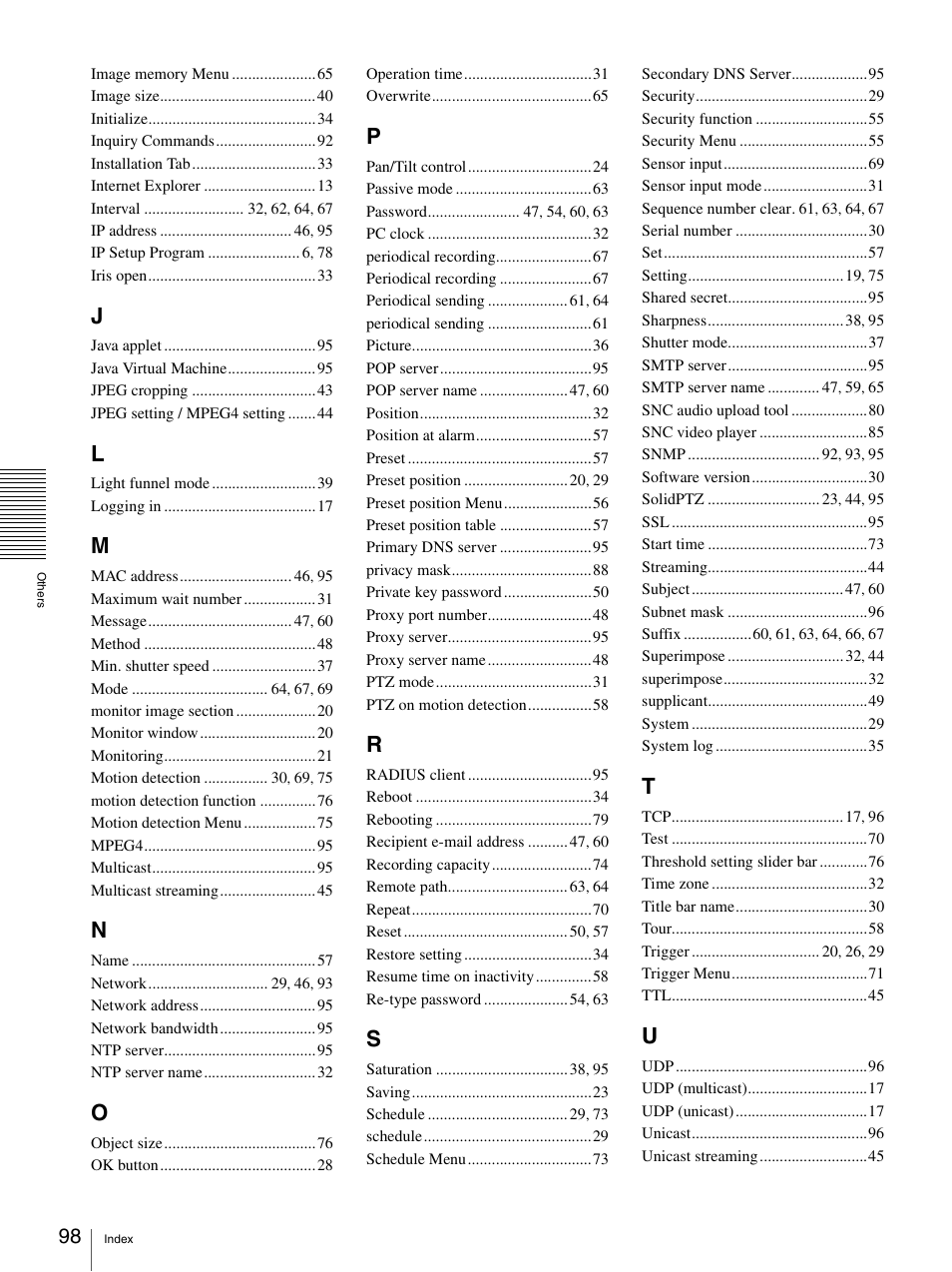 Sony SNC-CS20 User Manual | Page 98 / 100
