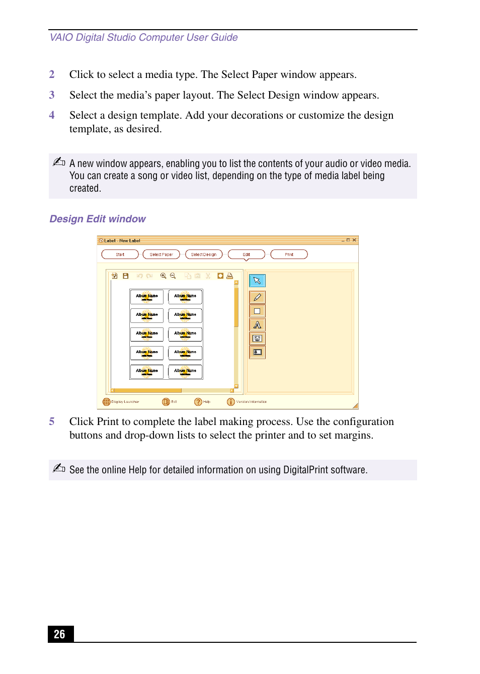 Sony VAIO Digital Studio User Manual | Page 26 / 93