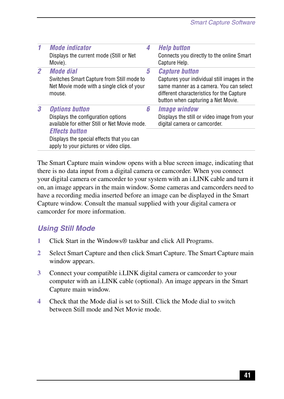 Using still mode | Sony VAIO Digital Studio User Manual | Page 41 / 93