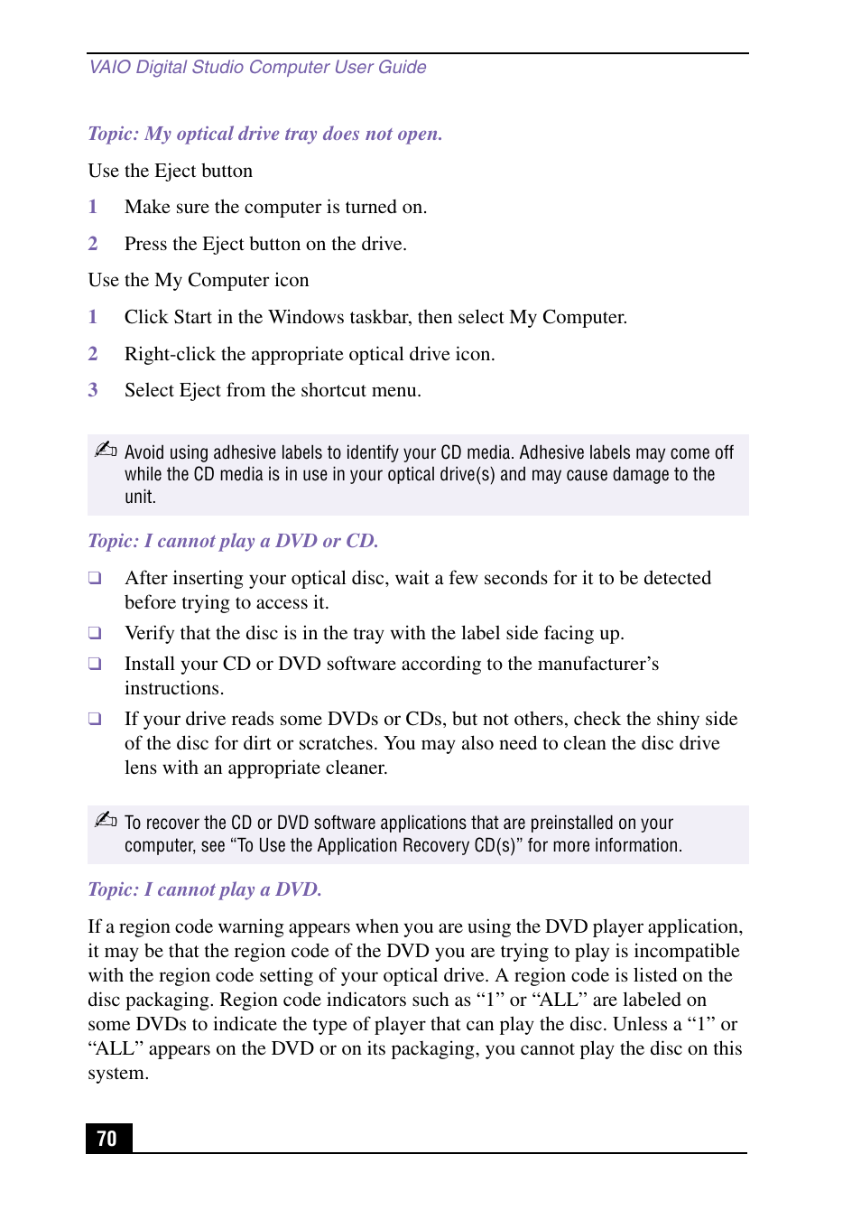 Sony VAIO Digital Studio User Manual | Page 70 / 93