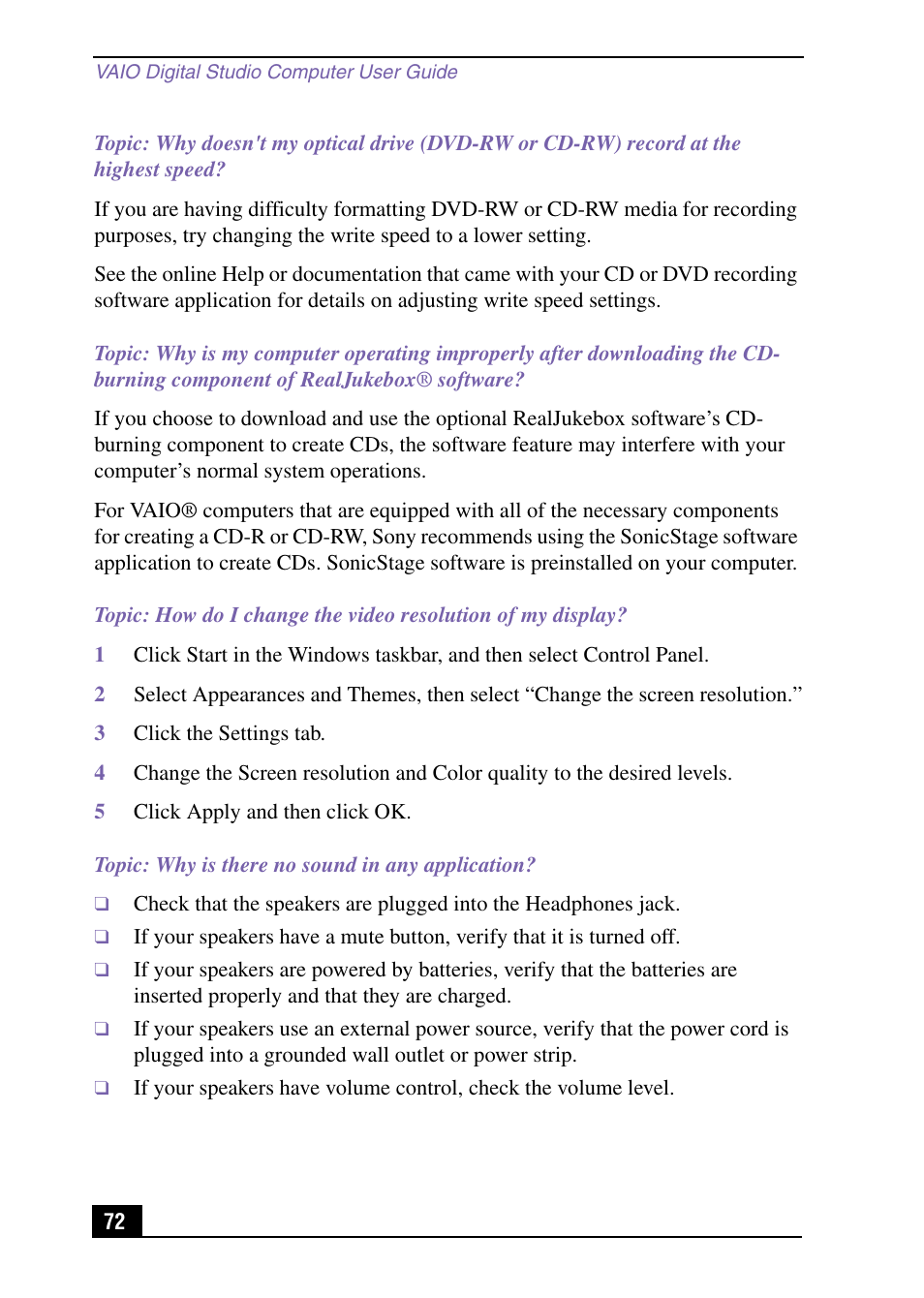 Sony VAIO Digital Studio User Manual | Page 72 / 93