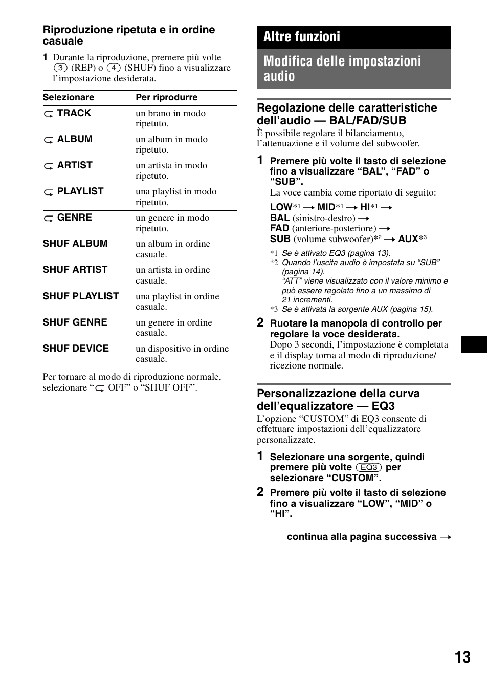 Altre funzioni, Modifica delle impostazioni audio, Altre funzioni modifica delle impostazioni audio | Sony CDX-GT424U User Manual | Page 77 / 112