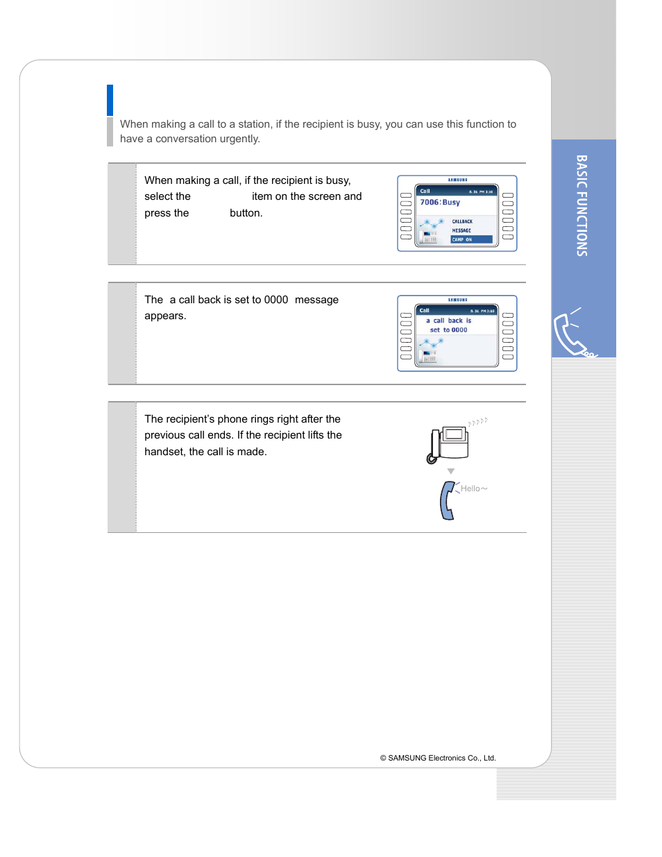 Call waiting | Samsung ITP-5112L User Manual | Page 31 / 44