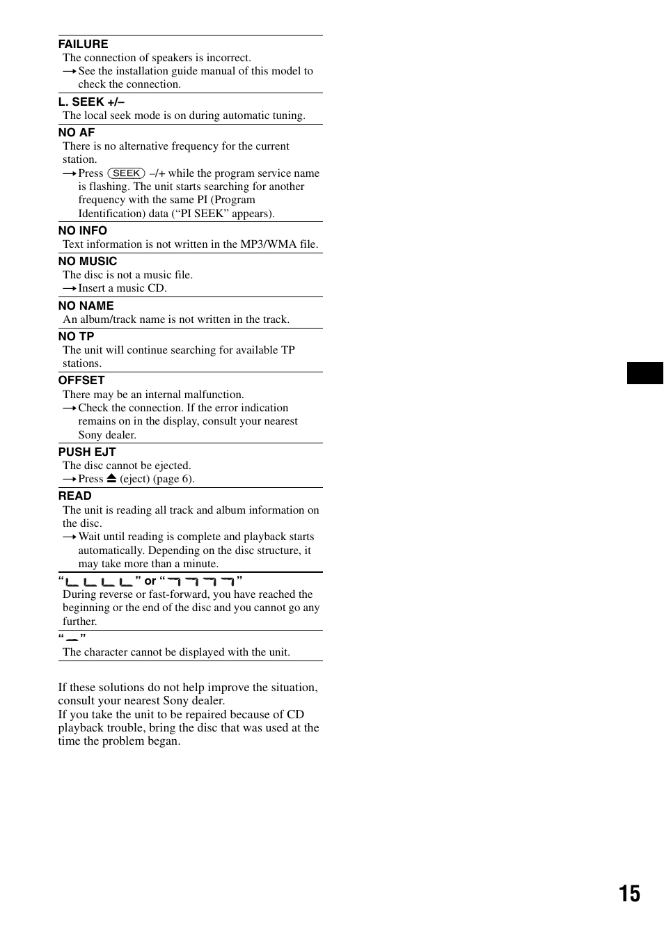 Sony CDX-GT20 User Manual | Page 15 / 80