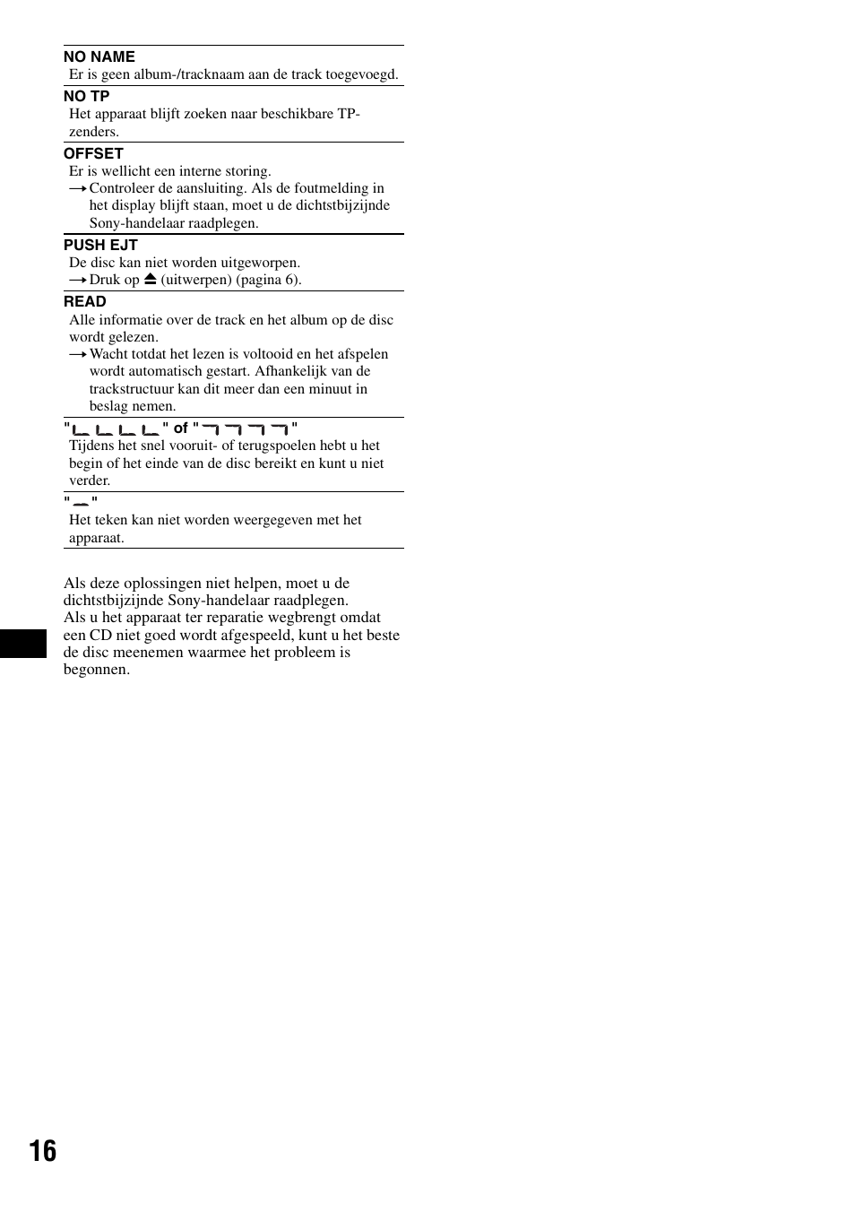Sony CDX-GT20 User Manual | Page 78 / 80