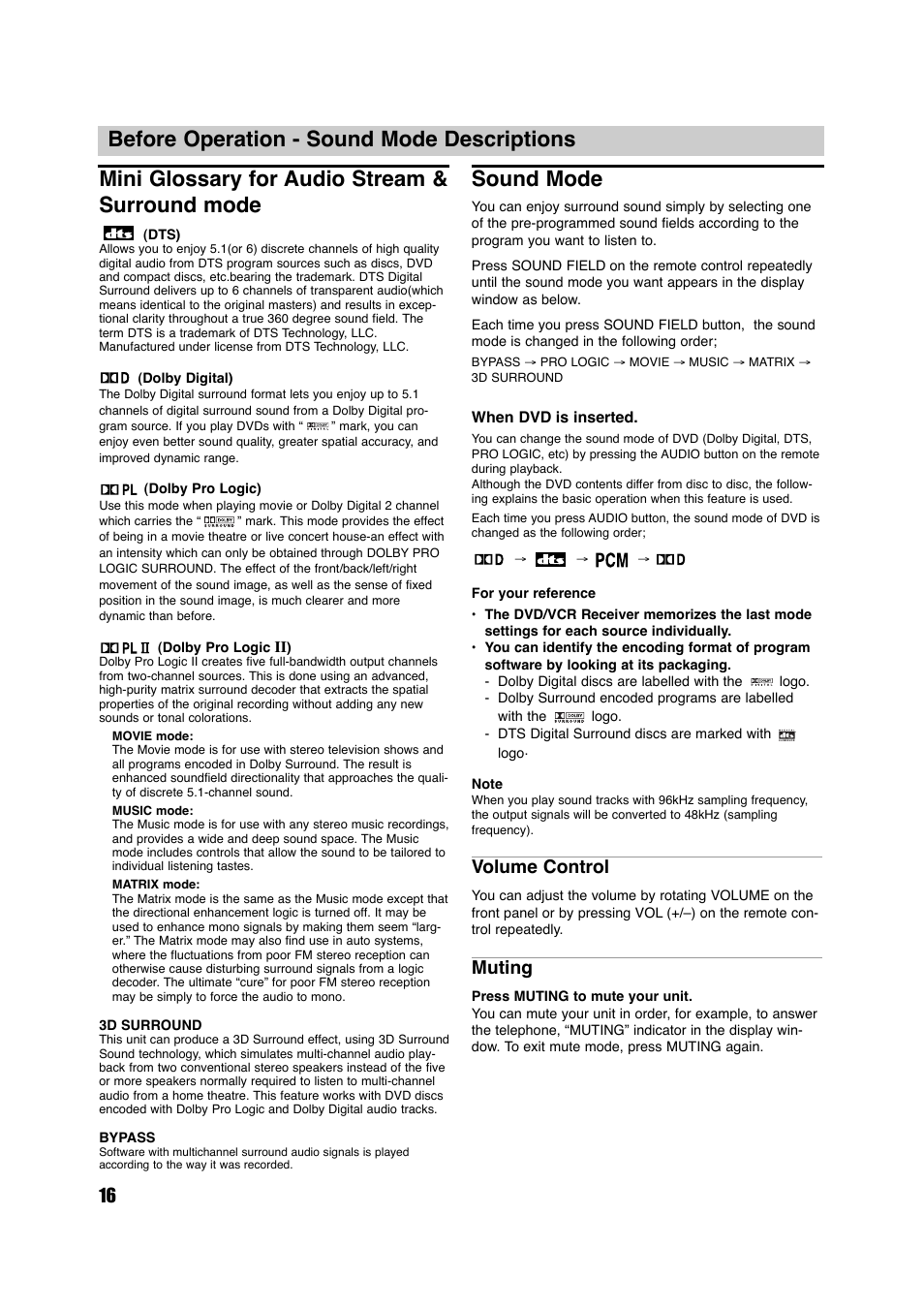Sound mode, Volume control, Muting | Sony HT-V600DP User Manual | Page 16 / 48
