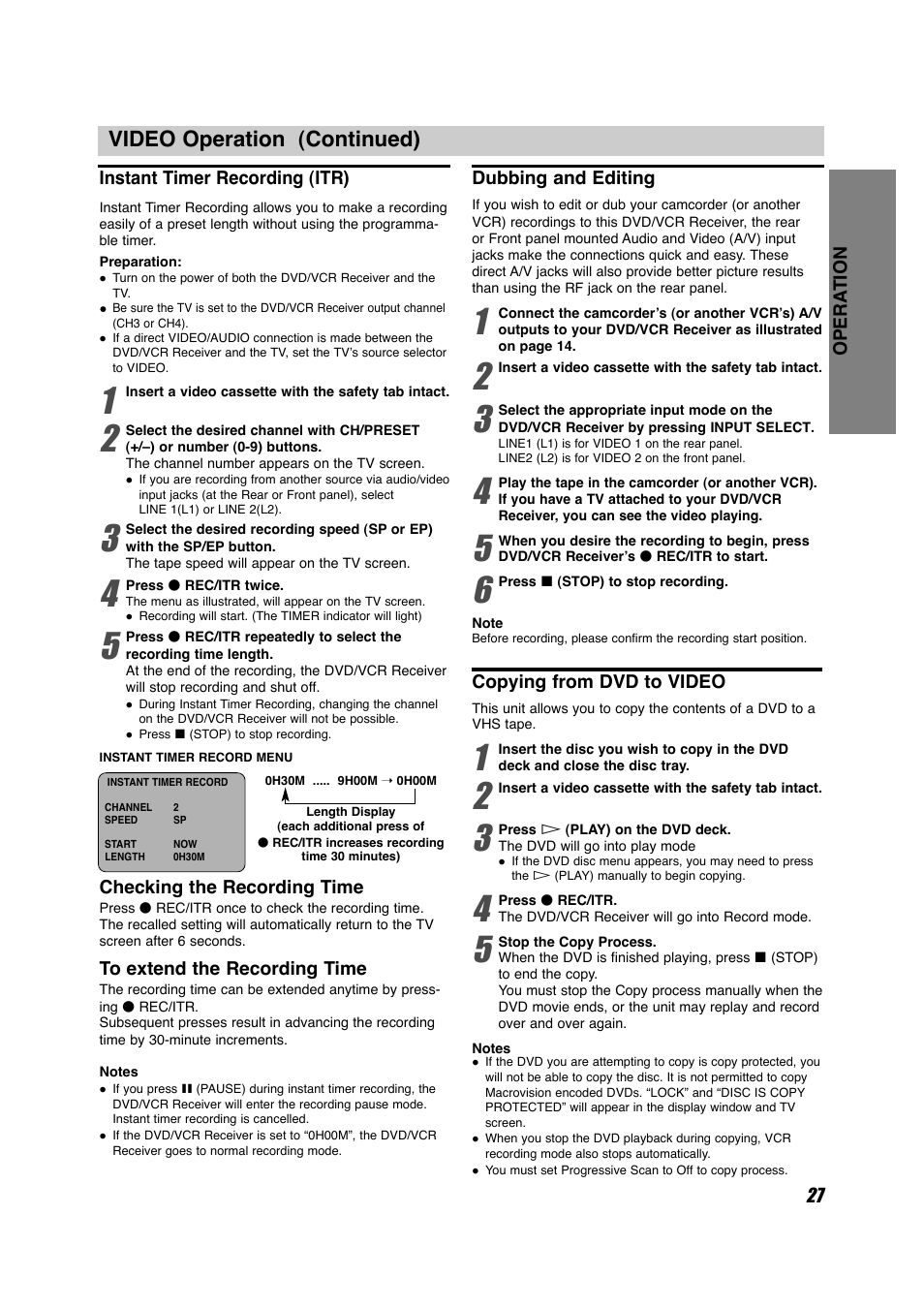 Video operation (continued) | Sony HT-V600DP User Manual | Page 27 / 48