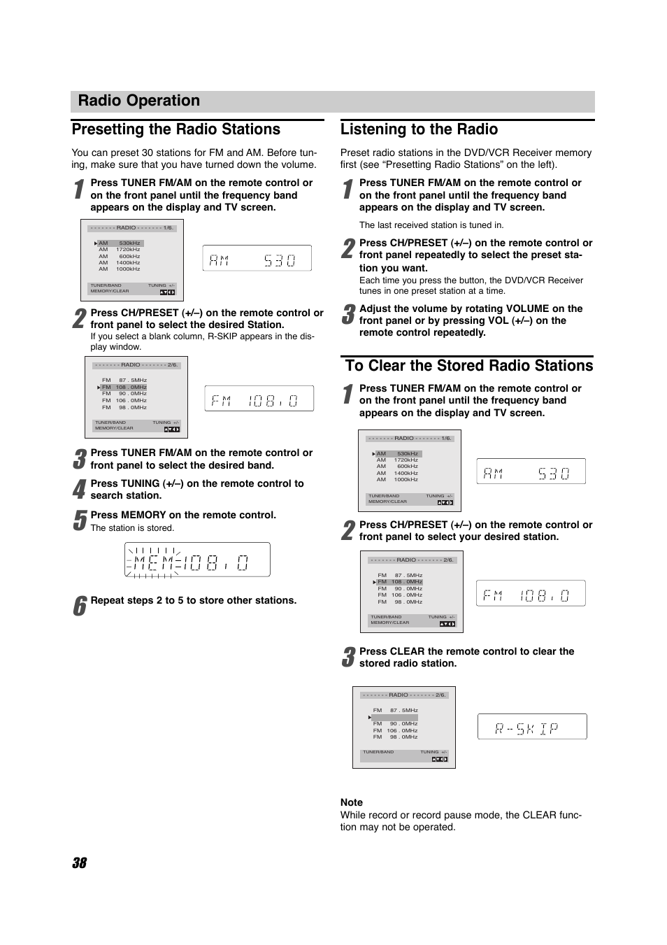 Radio operation presetting the radio stations, Listening to the radio | Sony HT-V600DP User Manual | Page 38 / 48
