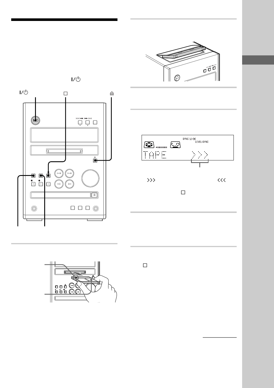 Recording a tape on an md, Basic operations, Press to open the cover and insert a tape | Press enter/start, Press enter/start again, Tape-md synchro recording, Insert a recordable md | Sony CMT-J3MD User Manual | Page 17 / 80