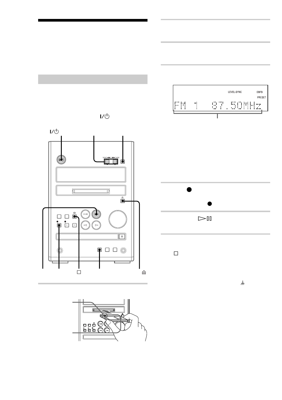 Recording from the radio — manual recording, Recording from the radio, Recording on an md | Sony CMT-J3MD User Manual | Page 20 / 80