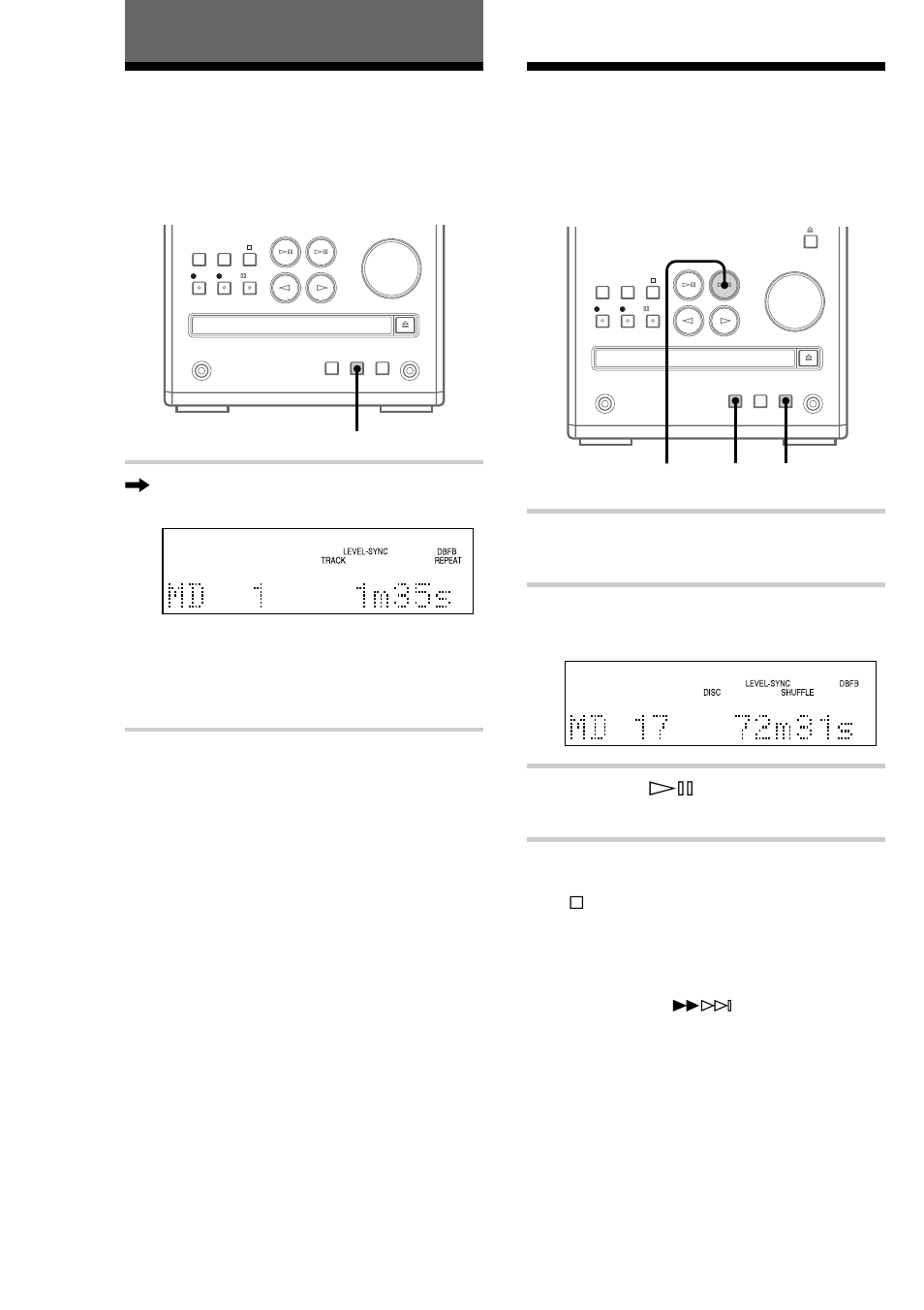 The md deck — play, Playing md tracks repeatedly — repeat play, Playing md tracks in random order — shuffle play | Playing md tracks in random order, Playing md tracks repeatedly | Sony CMT-J3MD User Manual | Page 28 / 80