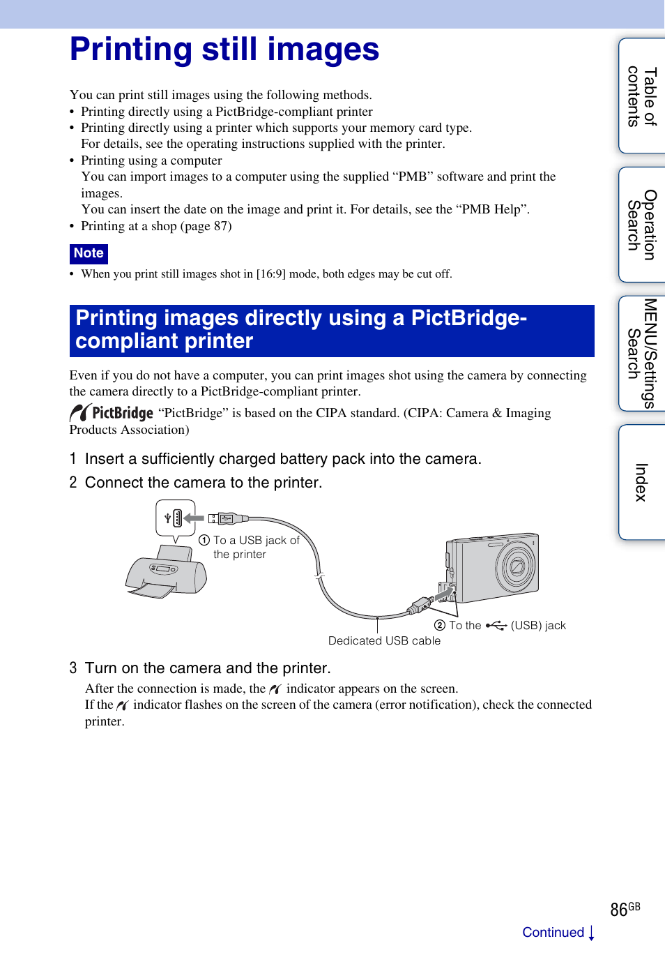 Printing still images, Print) | Sony DSC-W330 User Manual | Page 86 / 104