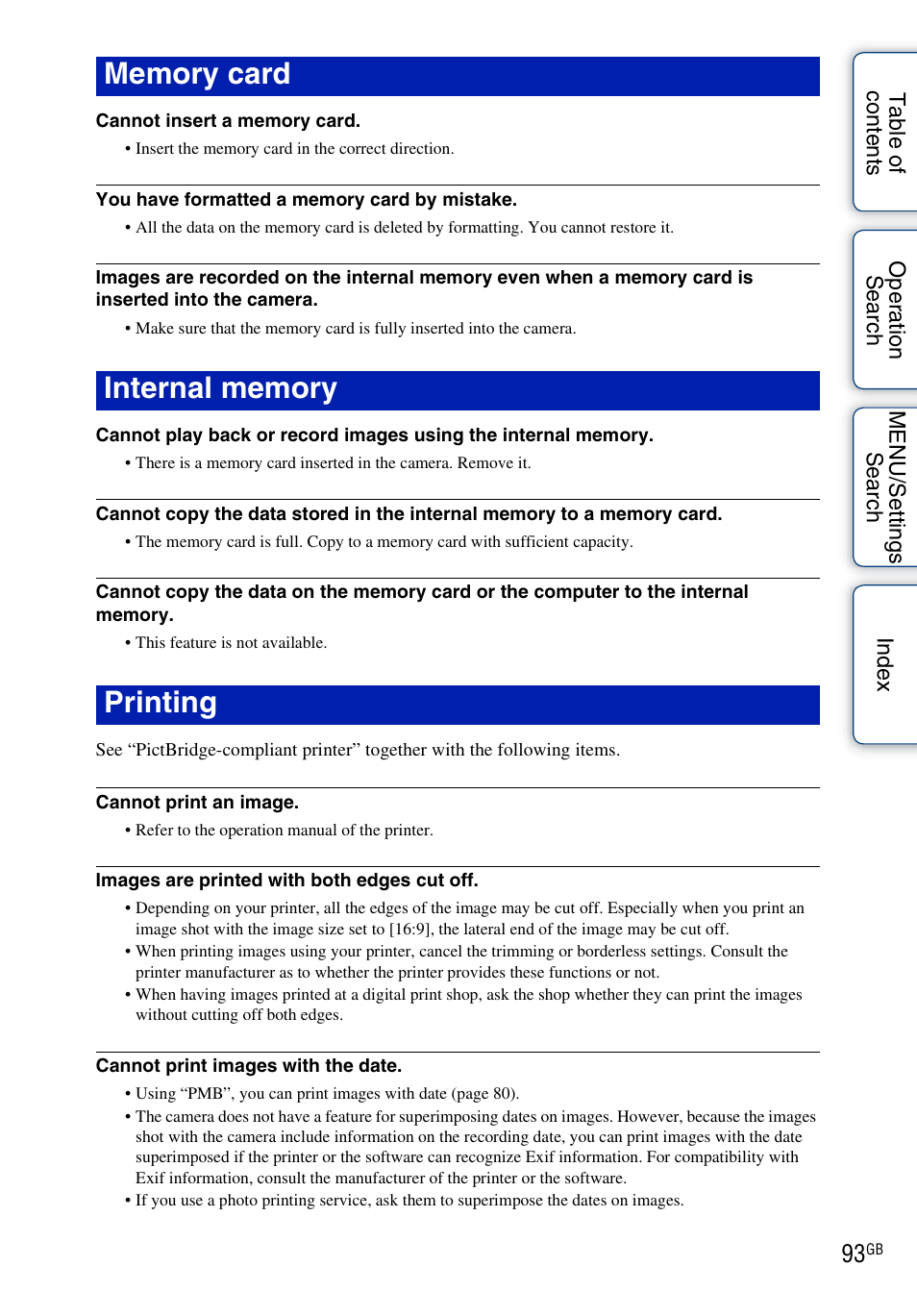 Sony DSC-W330 User Manual | Page 93 / 104