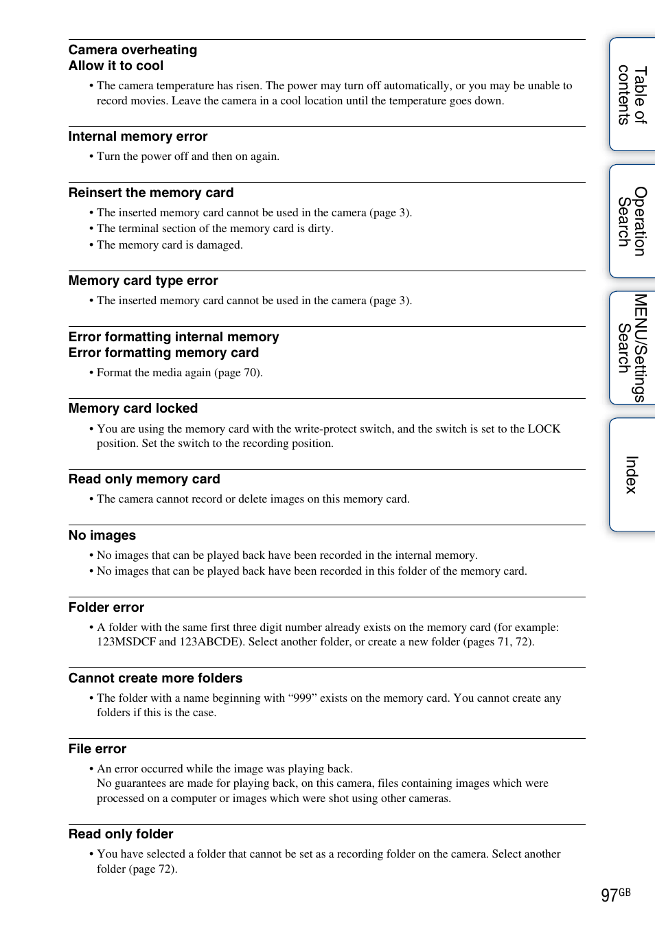 Sony DSC-W330 User Manual | Page 97 / 104