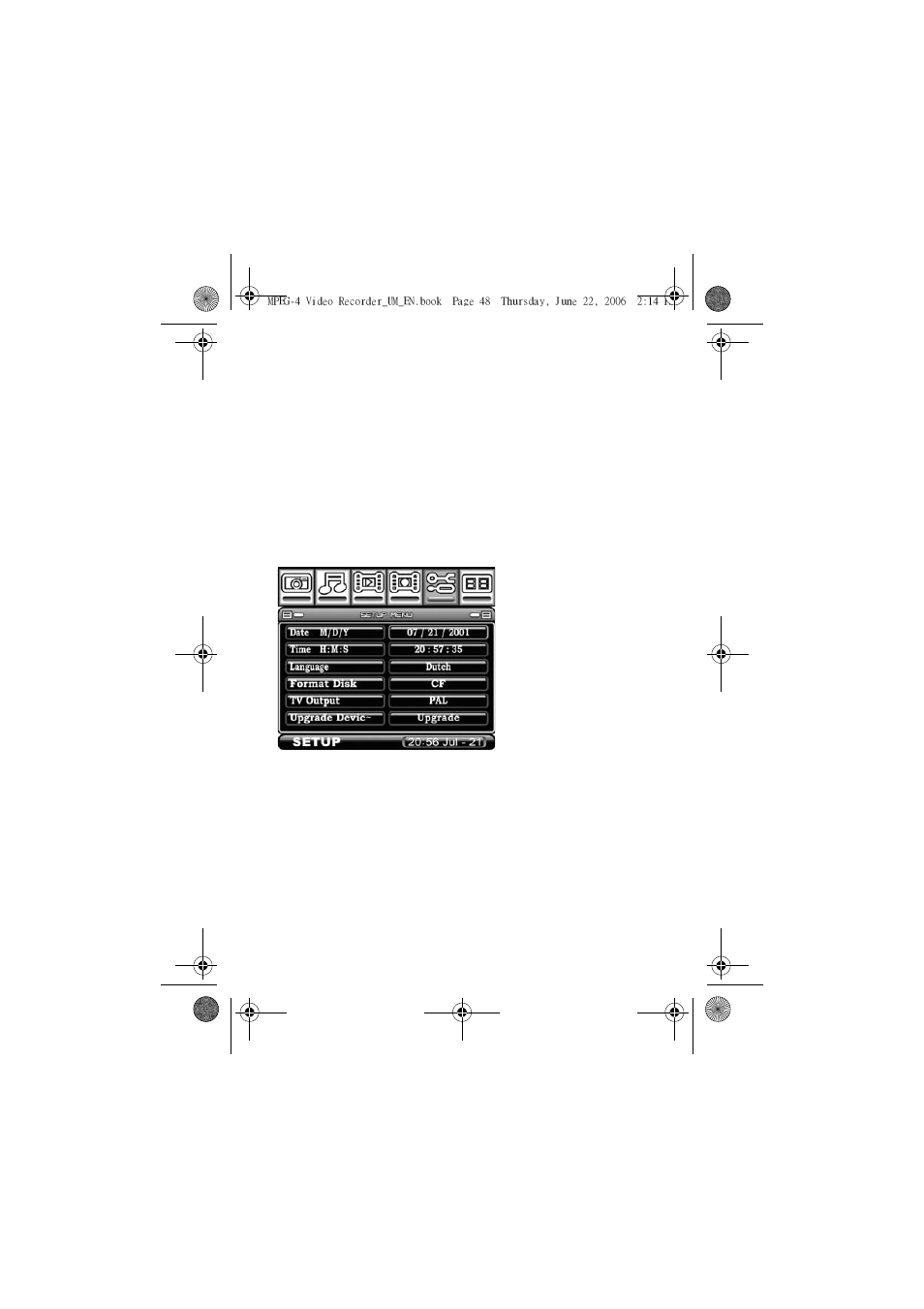 Figure 2 setup menu | Sony MPEG4 Video Recorder User Manual | Page 52 / 54