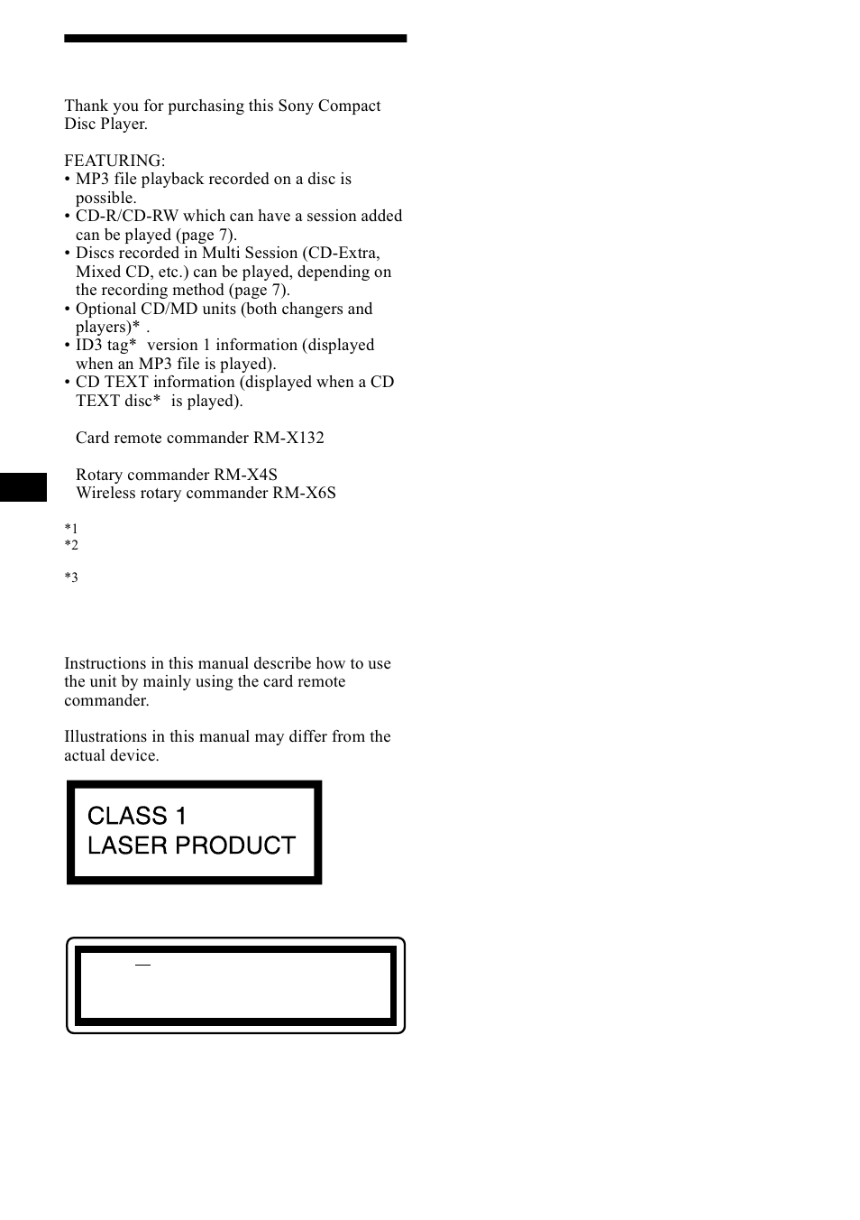 Welcome, 2welcome | Sony CDX-M1000TF User Manual | Page 2 / 84