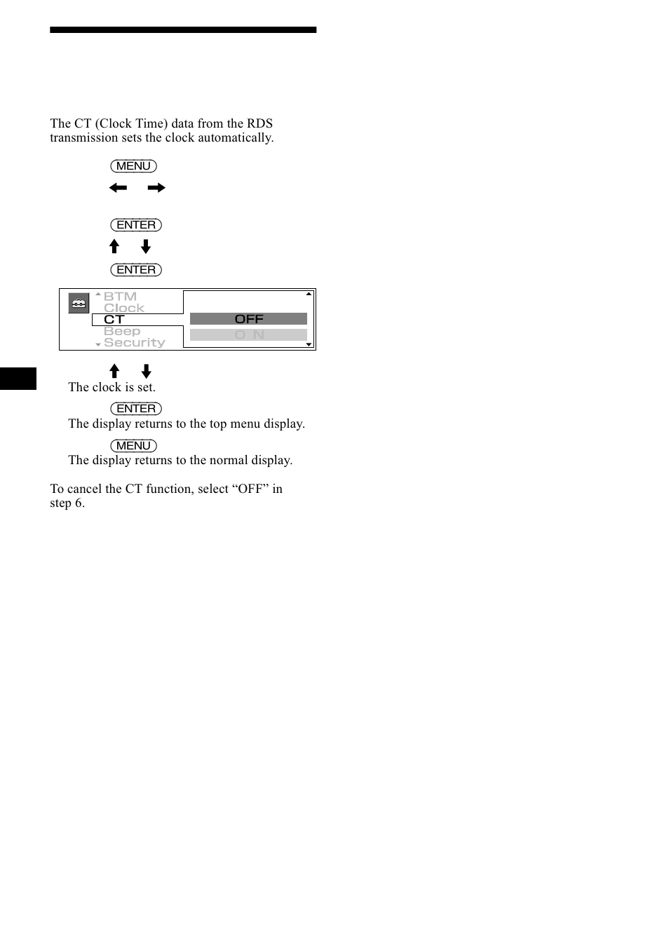 Setting the clock automatically, 6hwwlqj wkh forfn dxwrpdwlfdoo, Sdjh | 22 setting the clock automatically | Sony CDX-M1000TF User Manual | Page 22 / 84