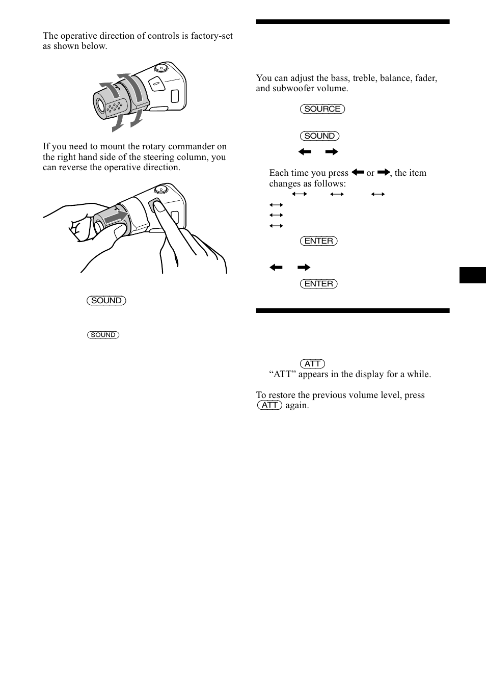 Adjusting the sound characteristics, Quickly attenuating the sound, Gmxvwlqj wkh vrxqg fkdudfwhulvwlfv | 4xlfno\ dwwhqxdwlqj wkh vrxqg, On 29 | Sony CDX-M1000TF User Manual | Page 29 / 84