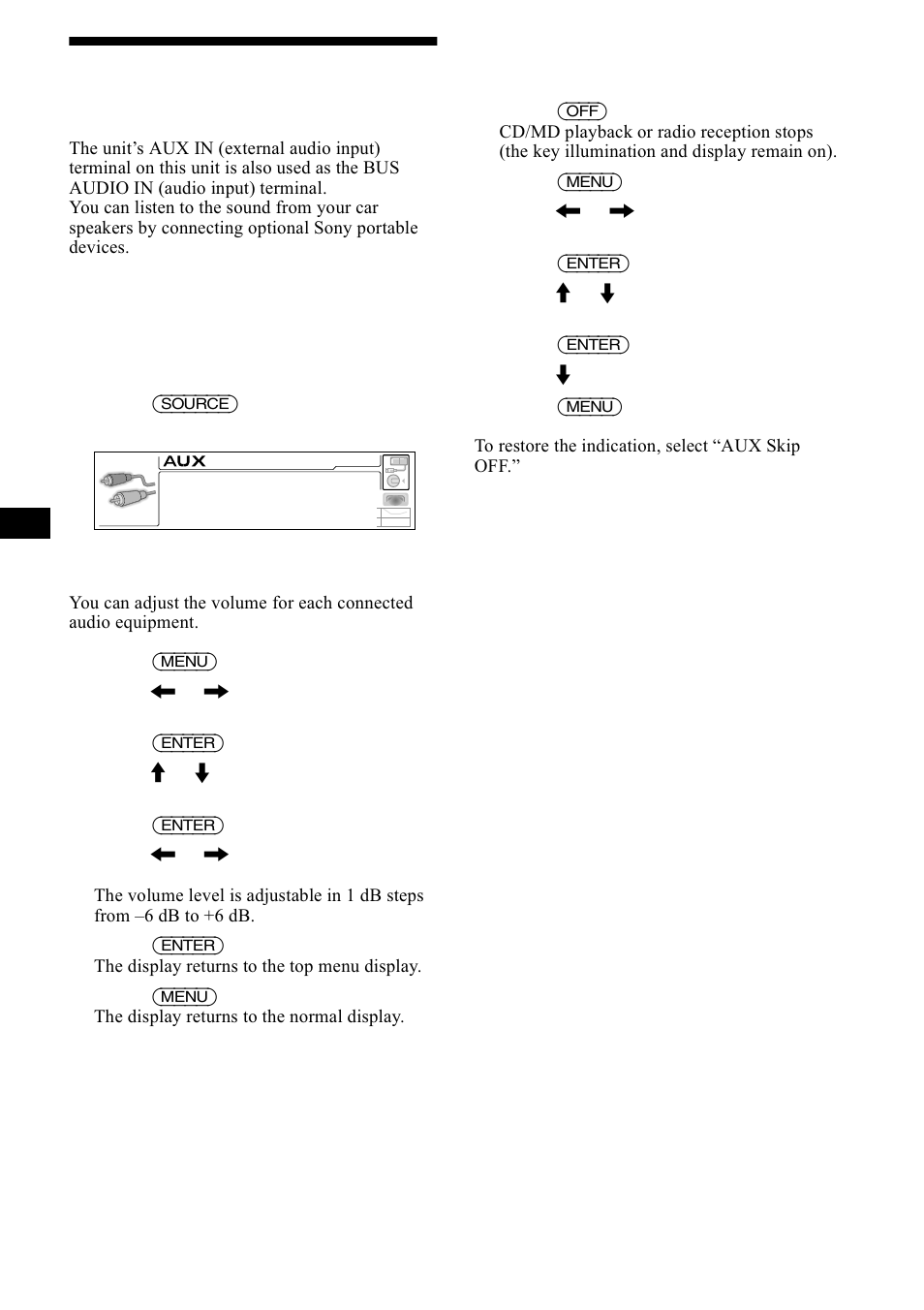 Connecting auxiliary audio equipment, Rqqhfwlqj dx[loldu\ dxglr htxlsphqw, Sdjh | 34 connecting auxiliary audio equipment | Sony CDX-M1000TF User Manual | Page 34 / 84