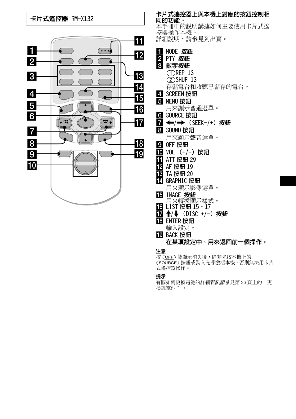 卡片式遙控器 rm-x132 | Sony CDX-M1000TF User Manual | Page 45 / 84