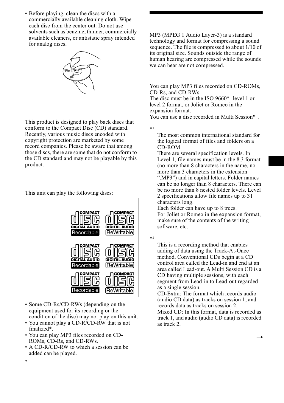 About mp3 files, Erxw 03 ilohv | Sony CDX-M1000TF User Manual | Page 7 / 84