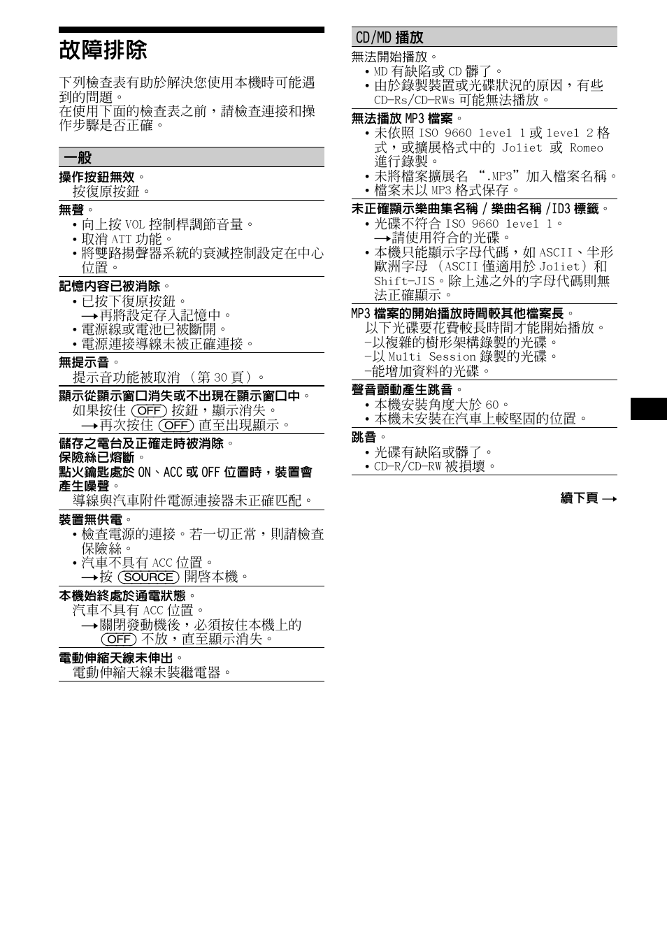 故障排除, 39 故障排除 | Sony CDX-M1000TF User Manual | Page 79 / 84