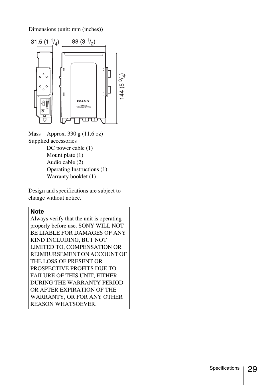 Sony DWA-01D User Manual | Page 29 / 83