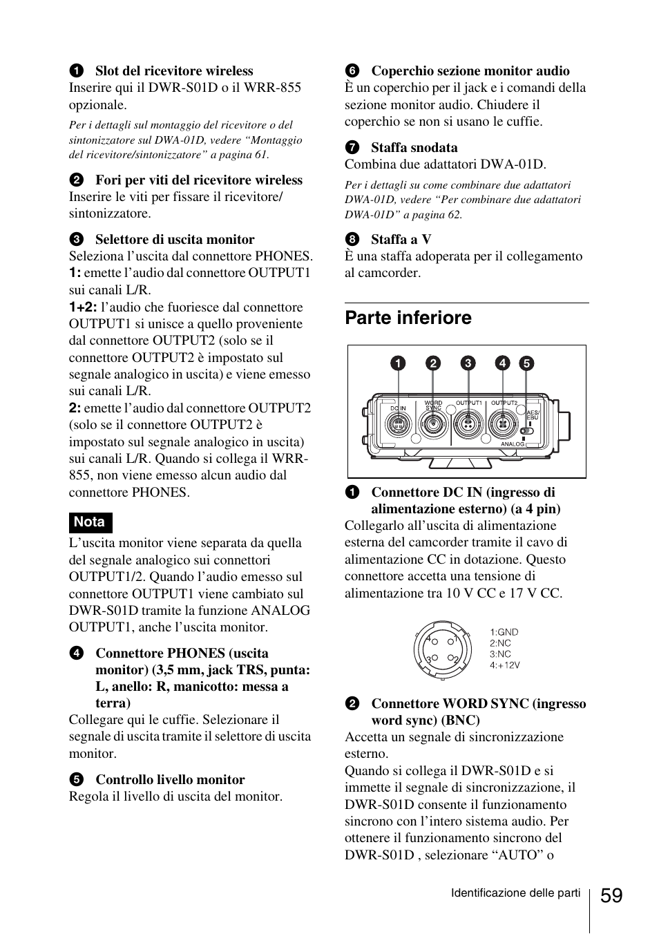 Parte inferiore | Sony DWA-01D User Manual | Page 59 / 83