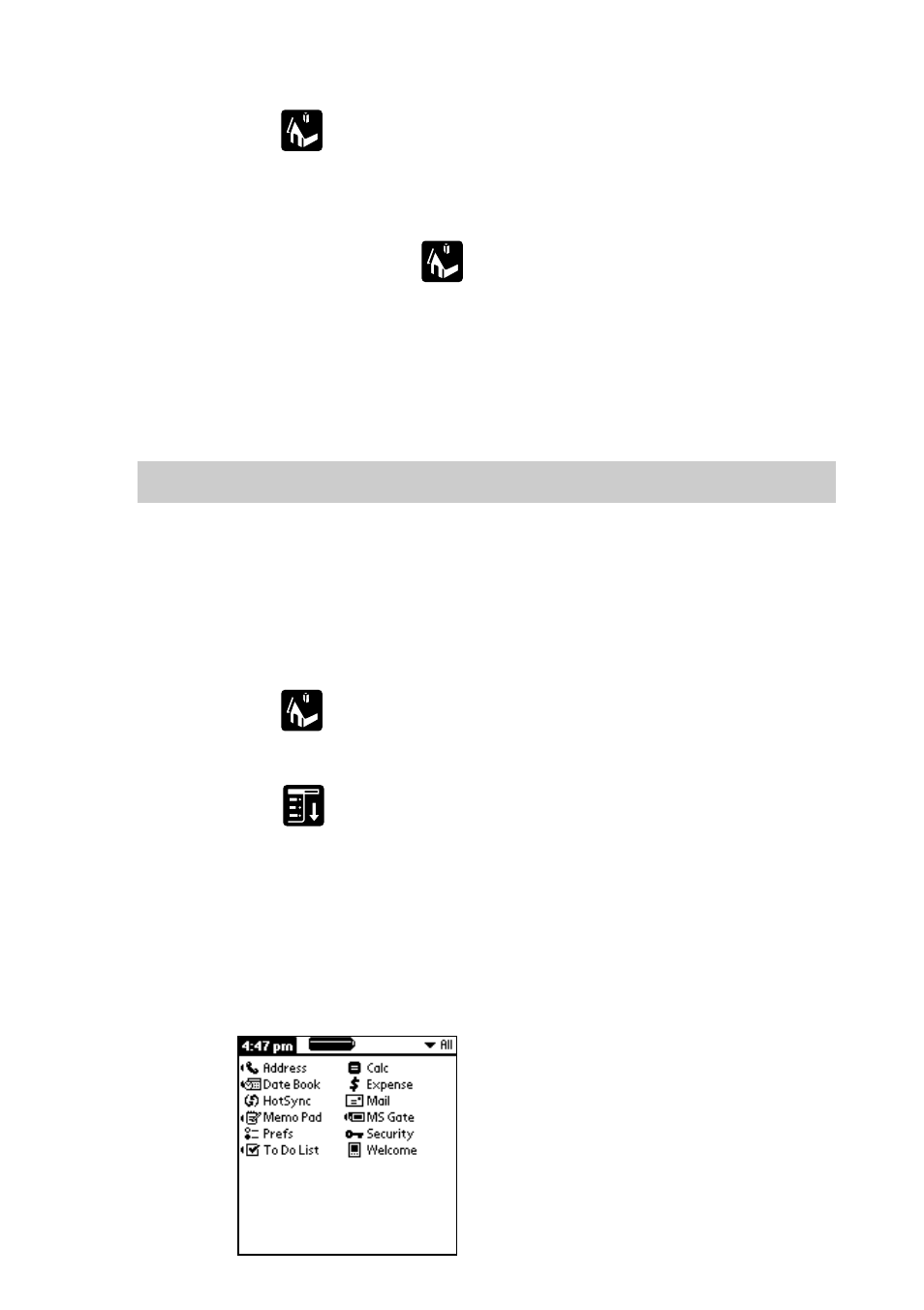 Changing the applications launcher display | Sony PEG-S300 User Manual | Page 11 / 192