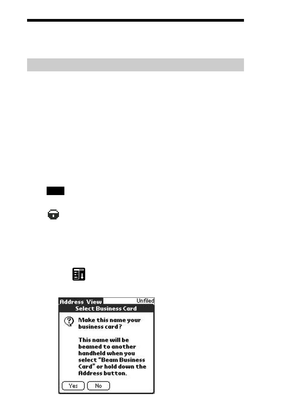 Beaming between palm os pda, Beaming information | Sony PEG-S300 User Manual | Page 128 / 192