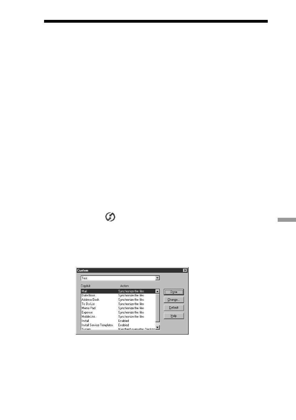 Customizing hotsync application settings | Sony PEG-S300 User Manual | Page 147 / 192