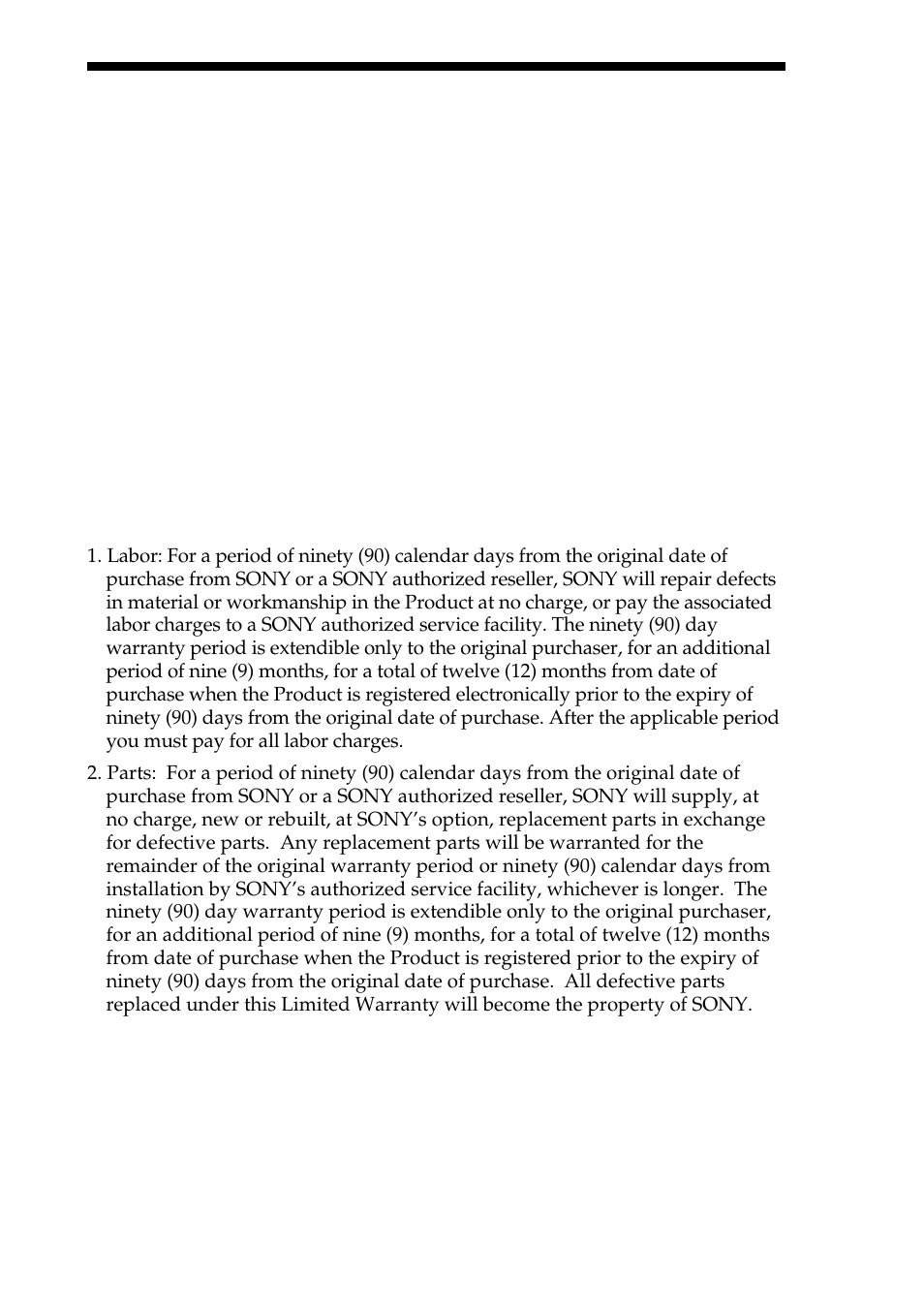 Limited warranty statement | Sony PEG-S300 User Manual | Page 180 / 192