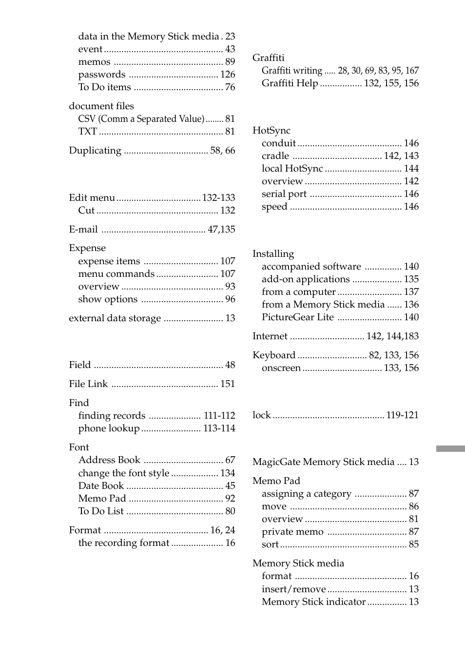 Sony PEG-S300 User Manual | Page 185 / 192