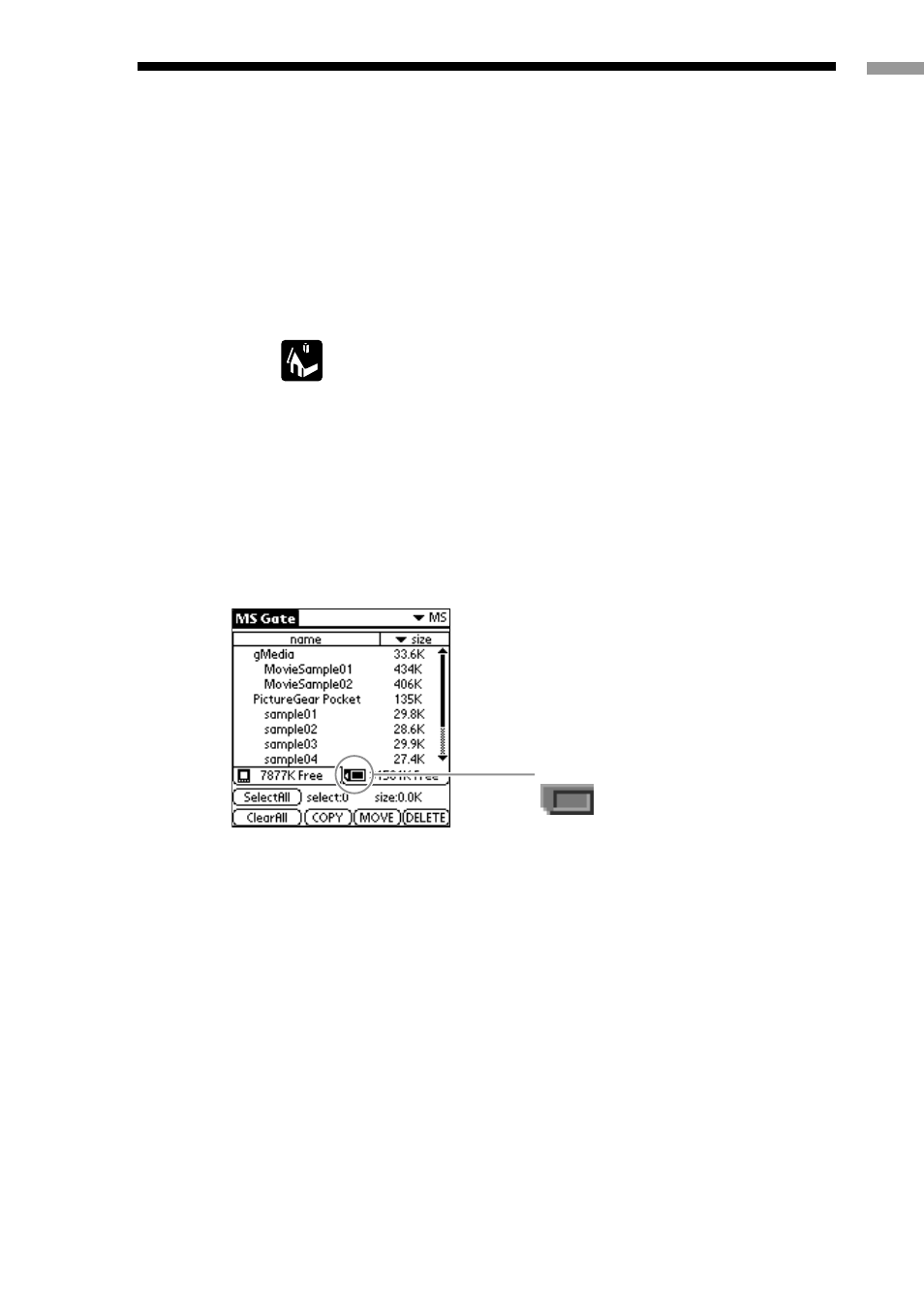 Deleting the data in the memory stick media | Sony PEG-S300 User Manual | Page 23 / 192