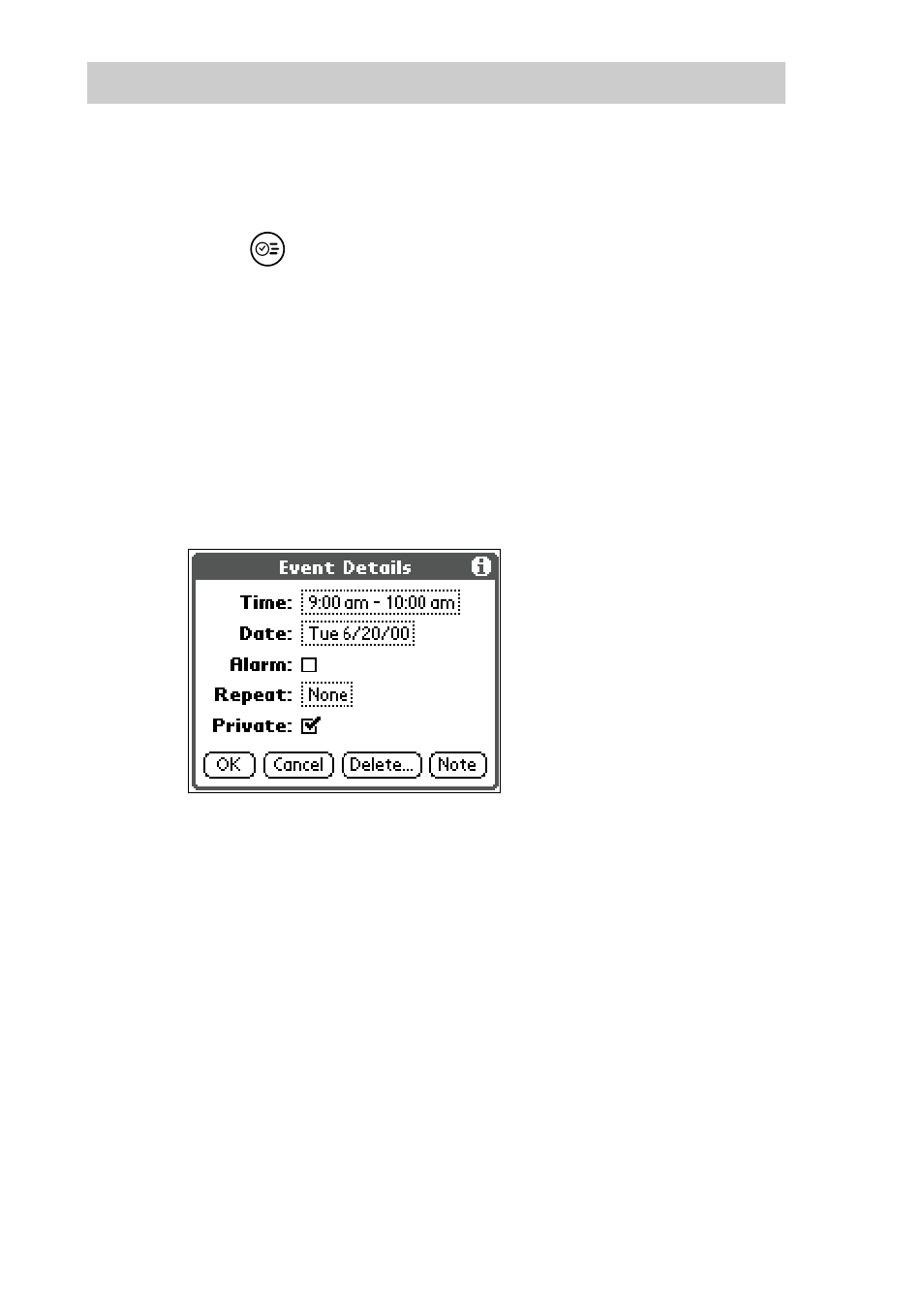 Setting events as the private data | Sony PEG-S300 User Manual | Page 42 / 192