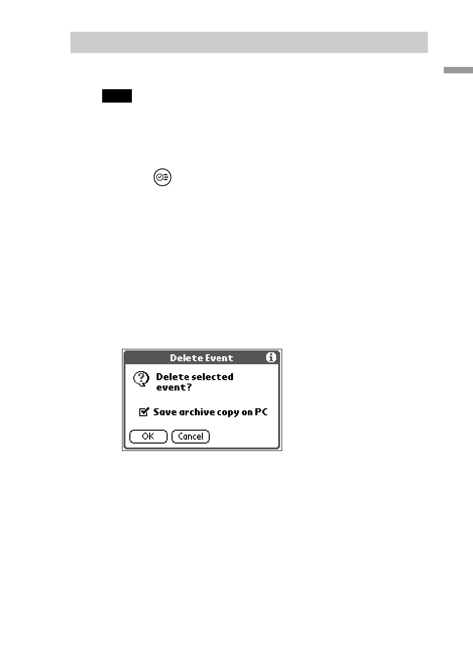 Deleting events | Sony PEG-S300 User Manual | Page 43 / 192
