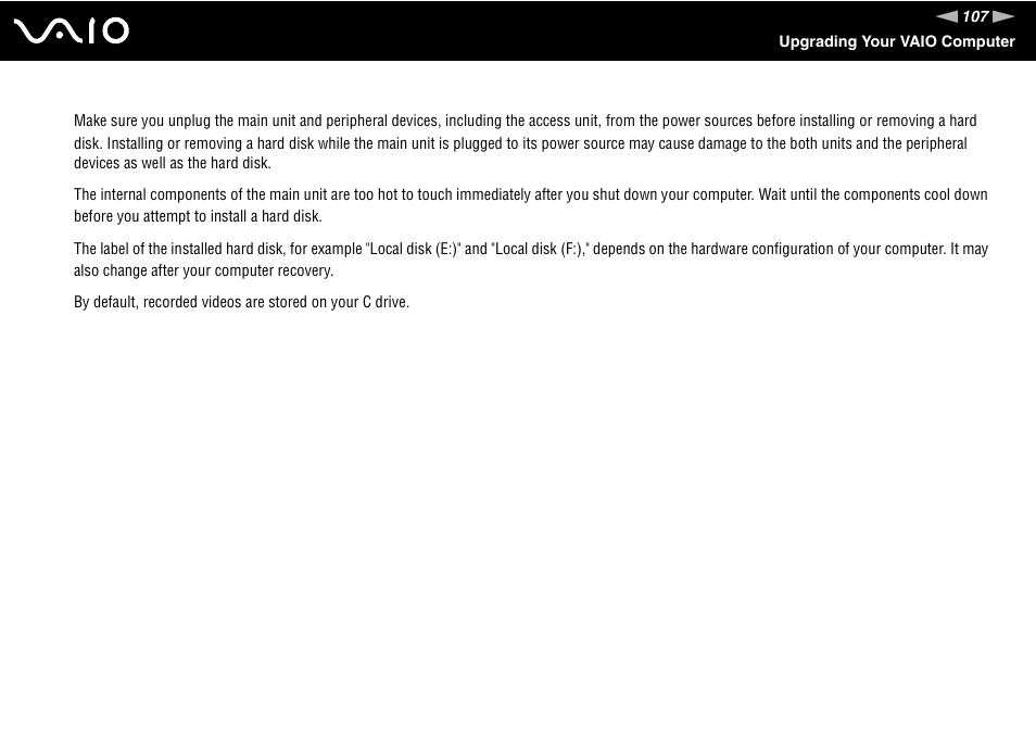 Sony VGC-RM1 User Manual | Page 107 / 170