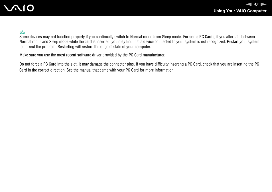 Sony VGC-RM1 User Manual | Page 47 / 170