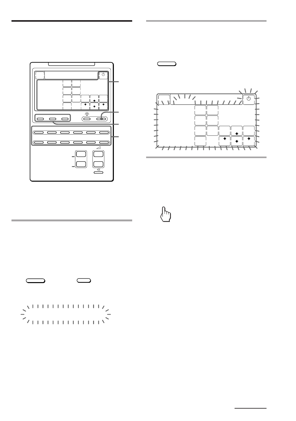 All the component names flash, The keys for the selected component flash, Tv vcr123 sat deck | Cd fm/am dsp md cbl amp dvd, Commander off, System control 1 | Sony RM-AV2000T User Manual | Page 20 / 88