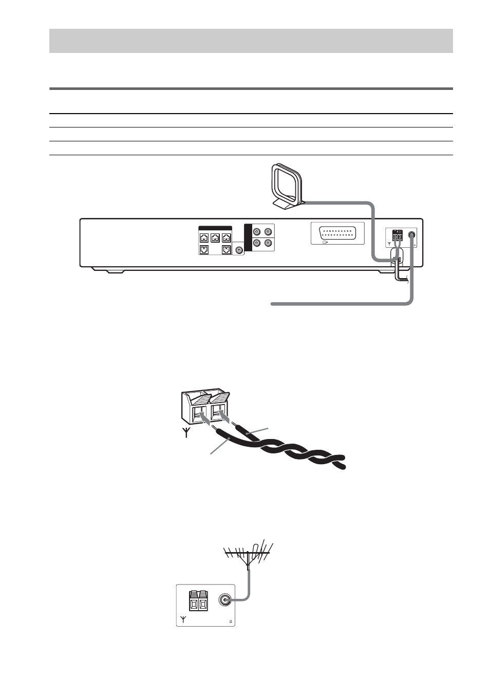 Step 2: antenna (aerial) hookups, Terminals for connecting the antennas (aerials), Connect the to the | Am loop antenna (aerial) fm wire antenna (aerial), Outdoor fm antenna (aerial) system | Sony DAV-SB500W User Manual | Page 20 / 96